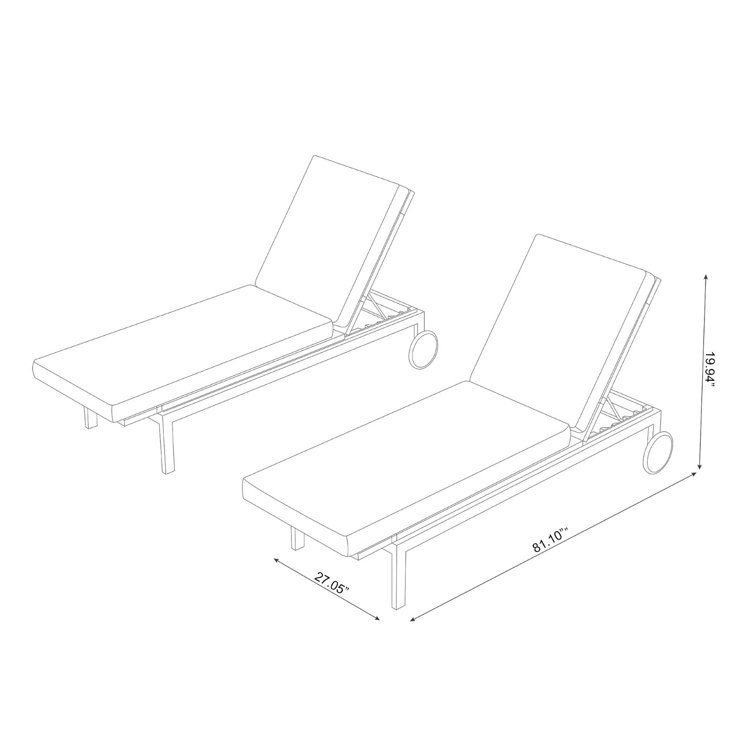 NewAge Products Outdoor Furniture Monterey 81" Teak Reclining Chaise
